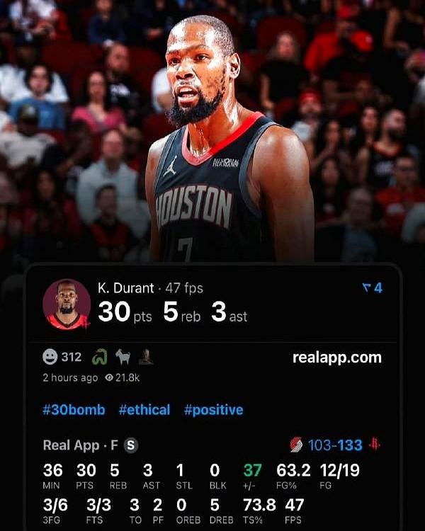 火箭队打出了今年最有希望的表现，员工具有了明显的突破。

申京在对阵开拓者时砍下