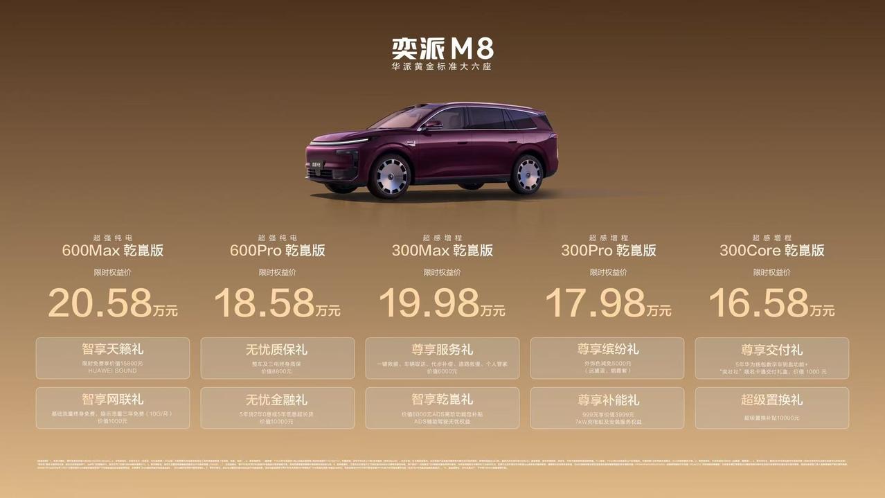【置换价16.98万起，东风奕派M8上市】7月23日，东风奕派M8正式上市，共推