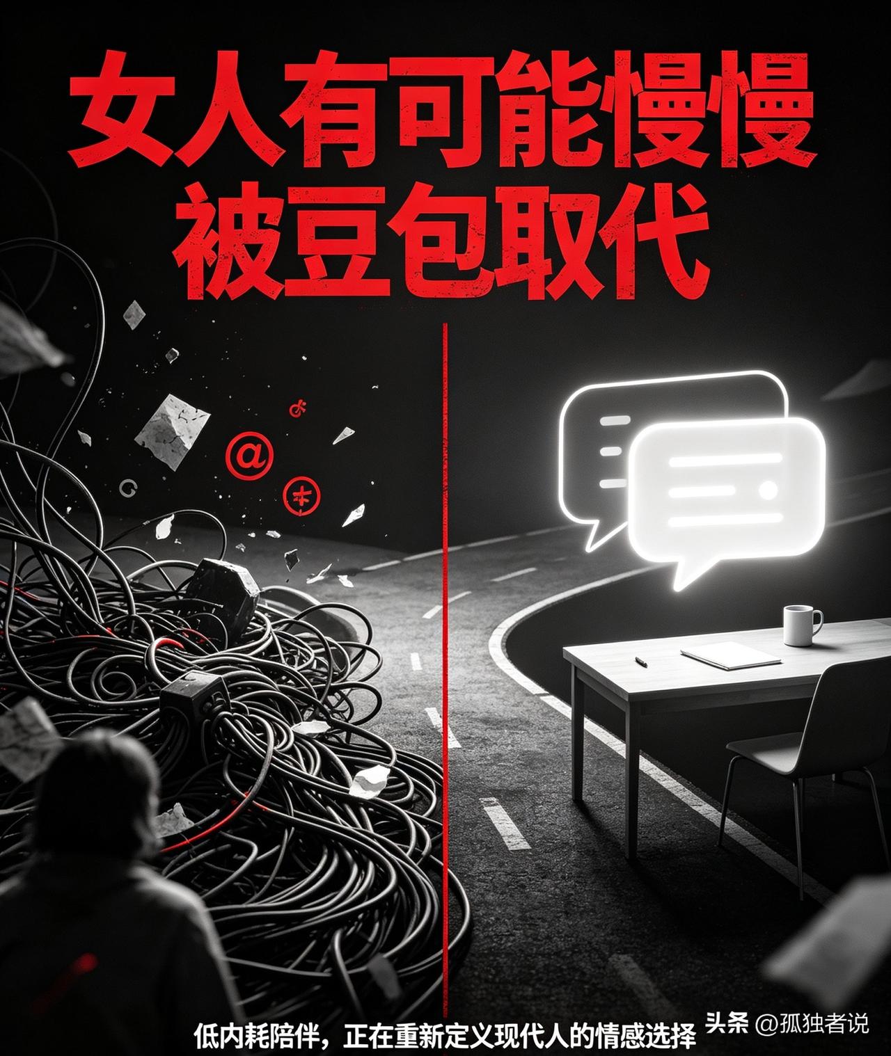 女人有可能慢慢被豆包取代！

很多人觉得这个说法很离谱，但越来越多年轻人的真实选