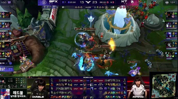 KT打BFX先下一城 恭喜KT先下一城！ 大菠萝可惜了。还真就那个中单gap！B