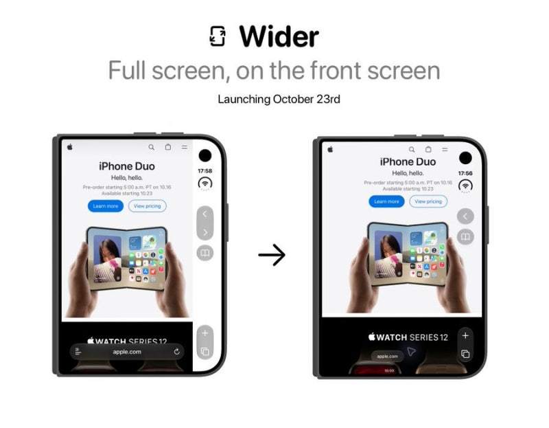 iPhone Duo 的全屏 UI 还在继续调整目前主要针对右侧区域做了新的适配
