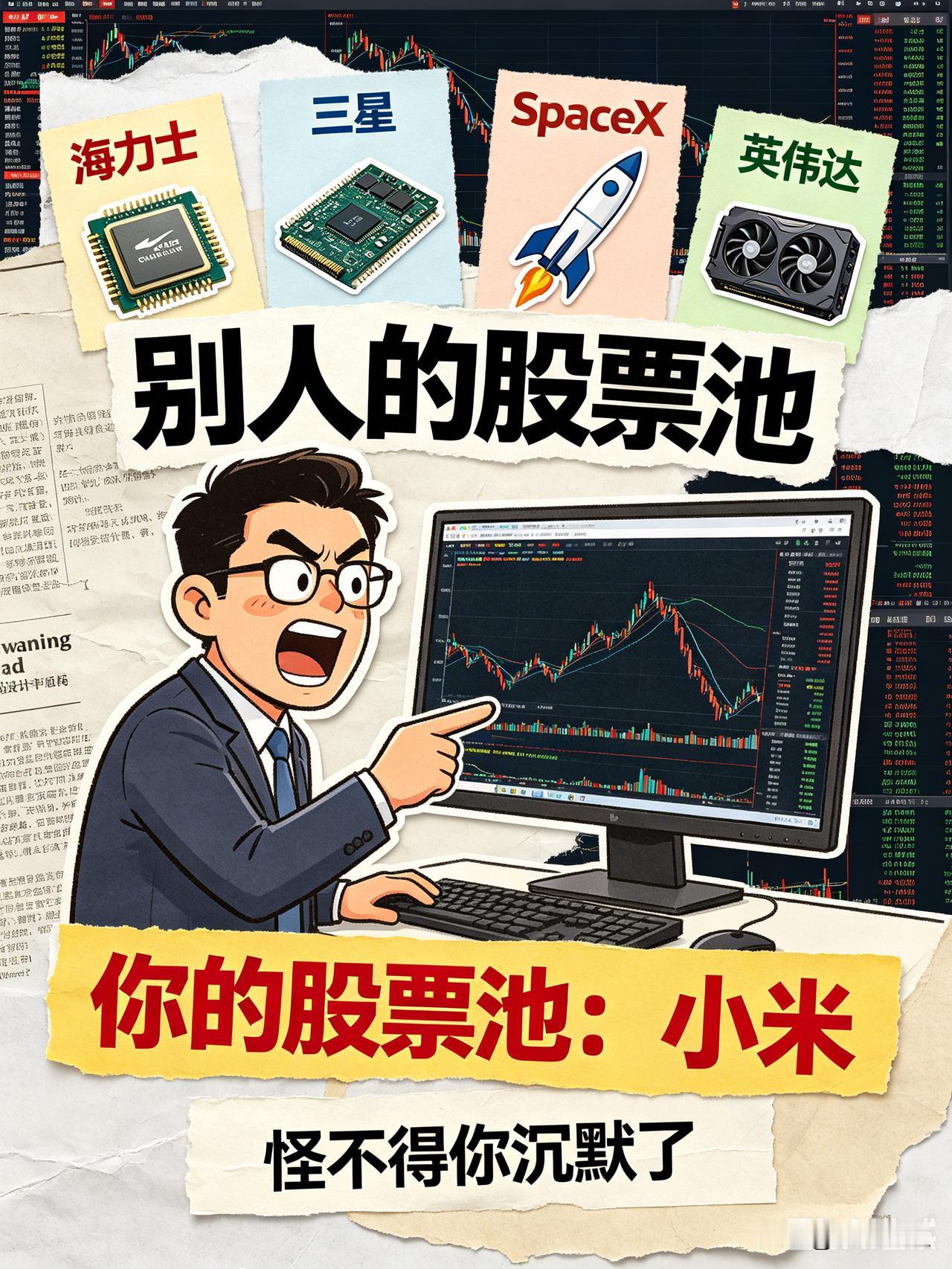 别人买的是海力士，三星，英伟达，SpaceX，你买的是小米，所以你......