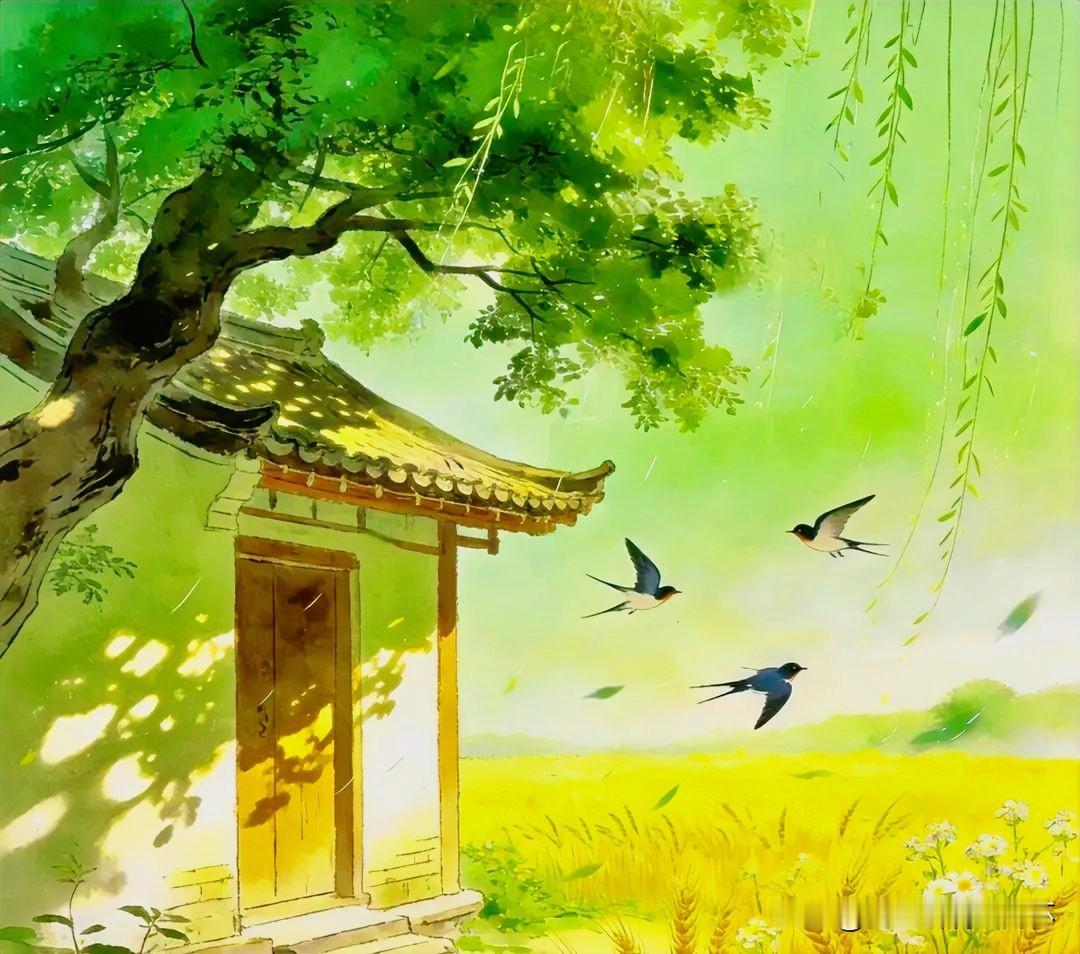下联：麦子泛黄燕子忙
上联：有请雅士[玫瑰][玫瑰][玫瑰]