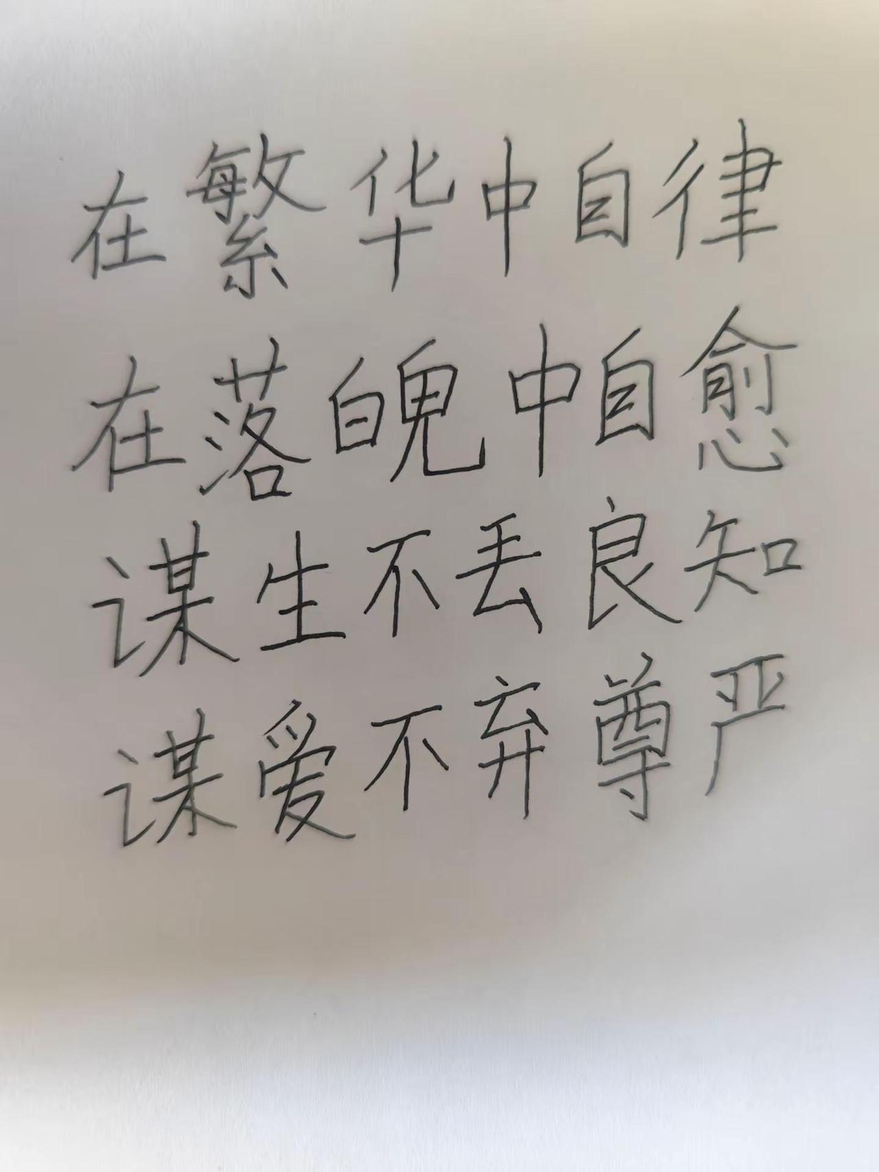 在繁华中自律。在落魄中自愈手写文字 励志手写 学习强者思维 读书提升认知