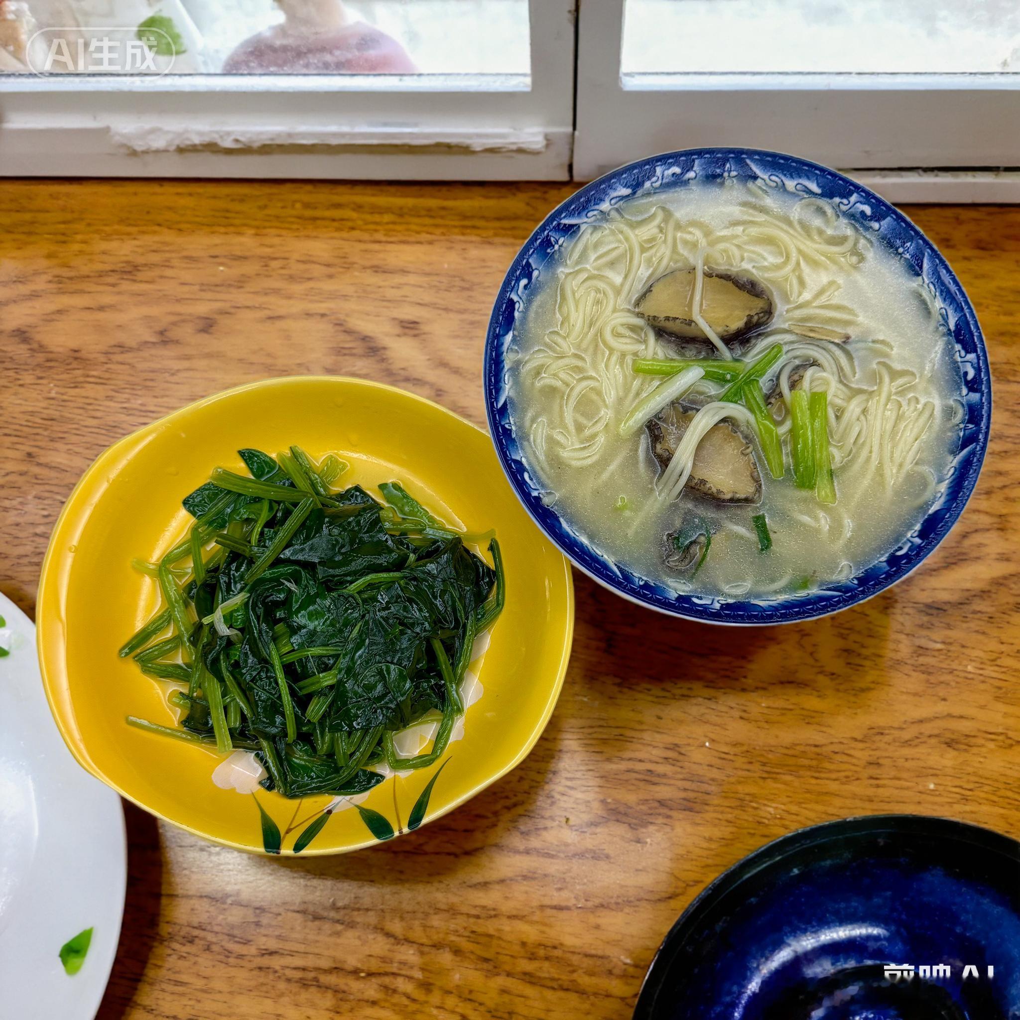 午餐：焯水菠菜，菠菜永辉超市网购的，用清水泡洗三遍，每一次水量足够，放进有足够水