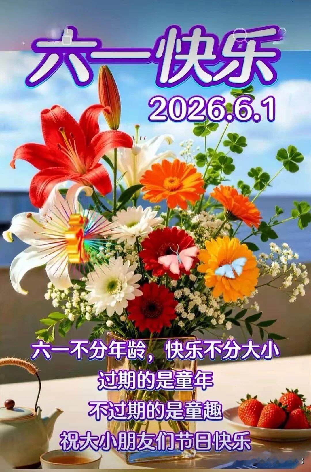 [福]六一快乐，童心永不打烊[福]
 童心永不褪色，激情点燃岁月。
 今日六一儿