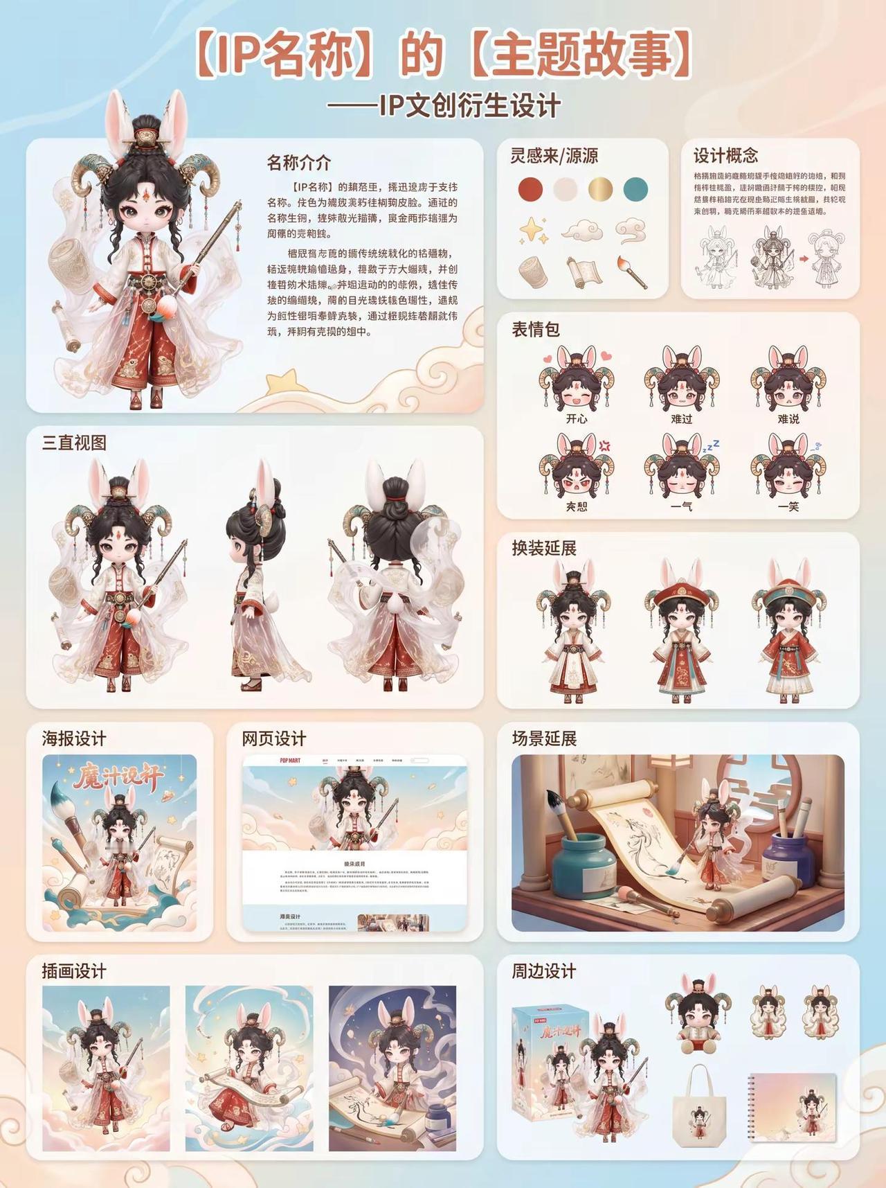 IP形象设计，文创展板设计。IP形象 免生肖 AI绘画 星座