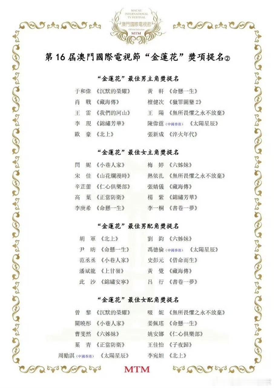 恭喜肖战凭借《藏海传》提名第十六届澳门国际电视节金莲花奖最佳男主角，藏海大人实至