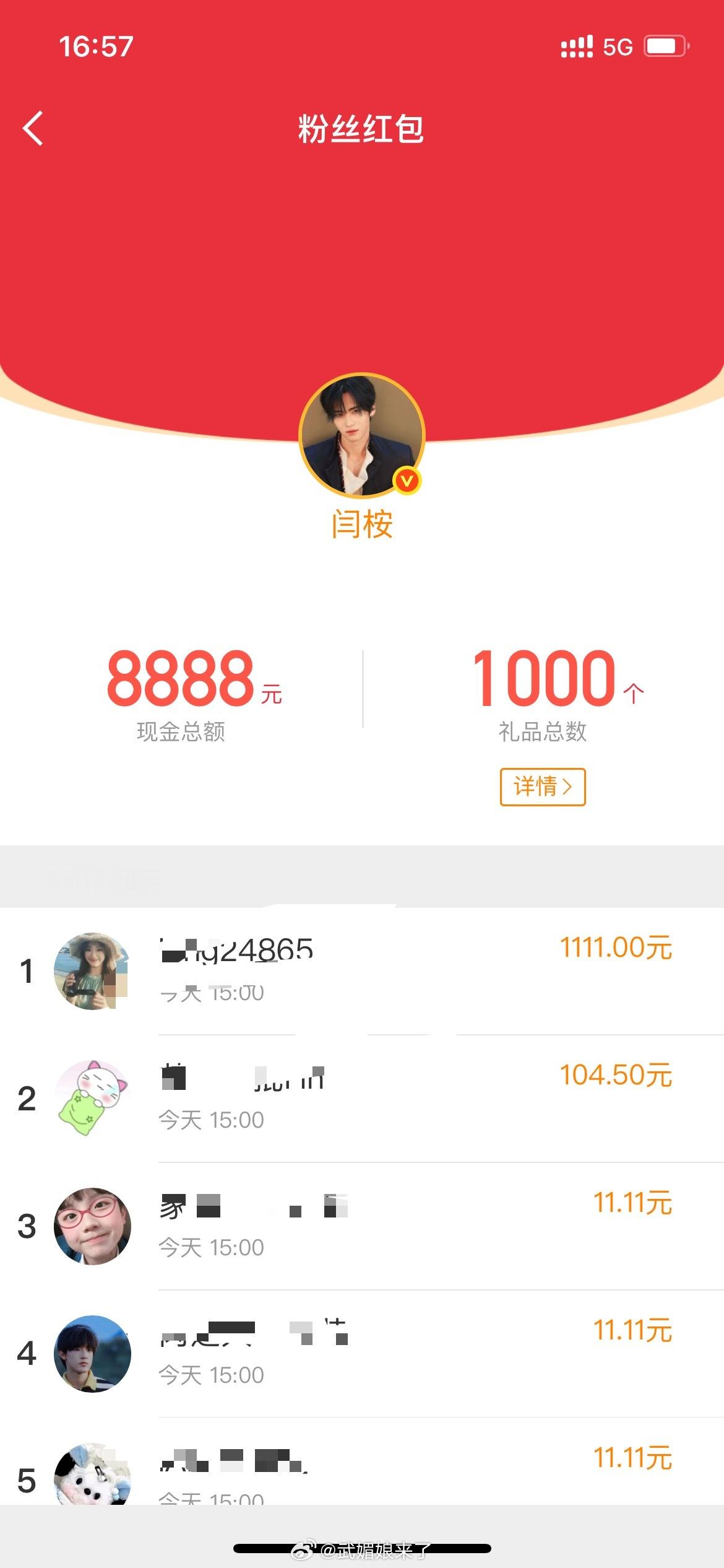 哎呀 错过闫桉的8888大红包好心疼呀[捂嘴哭][捂嘴哭] ​​​