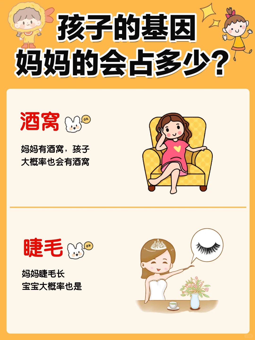 妈妈哪些基因会遗传给宝宝⁉️最后一个破防了