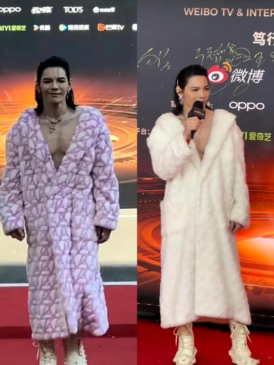 今天的快乐是向佐给的，穿妈妈的衣服走红毯……候场时候不忘上网冲浪……摆pose走