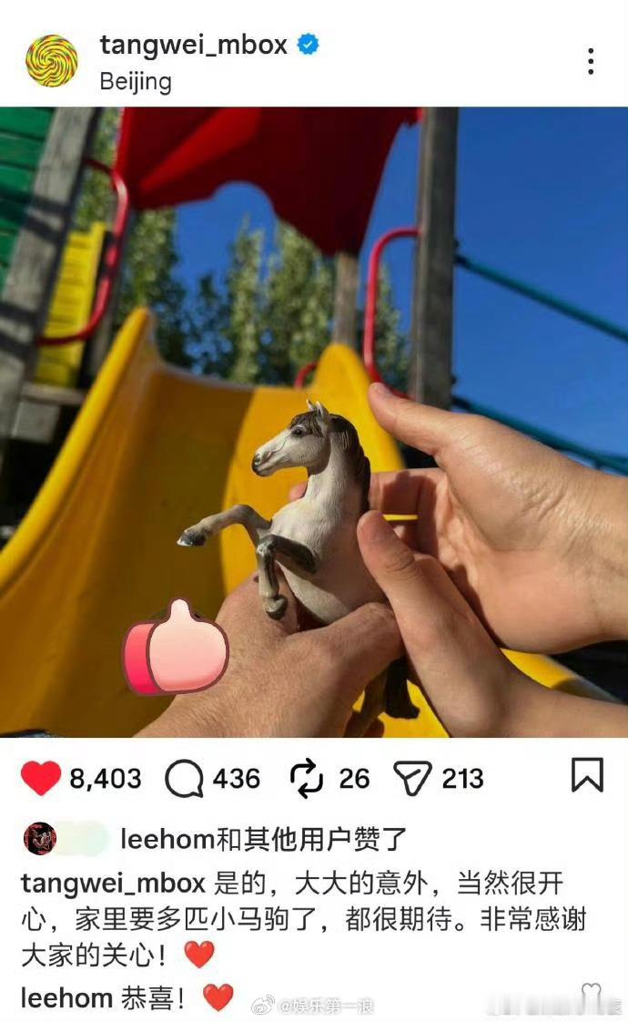 王力宏发文恭喜汤唯怀二胎 昨日，汤唯官宣怀二胎，王力宏在评论区恭喜。 