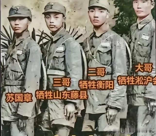 老照片记录  当年四兄弟出川抗战的事实。。。英雄不孤单。。不忘历史 。。祭奠英灵