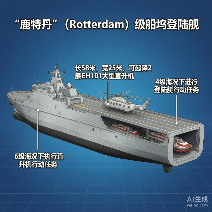 军事ai新视野 荷兰/西班牙“鹿特丹”级船坞登陆舰“鹿特丹”（Rotterdam