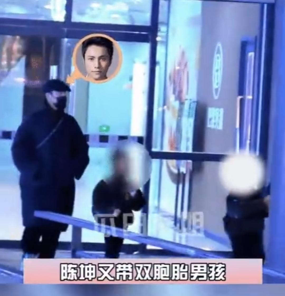 双胞胎  陈坤也是倒霉，孩子这点事情说不清楚了。
有八卦媒体拍到陈坤带个“双胞胎