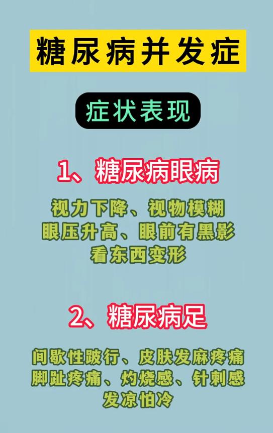 糖尿病并发症，这些身体表现别忽视