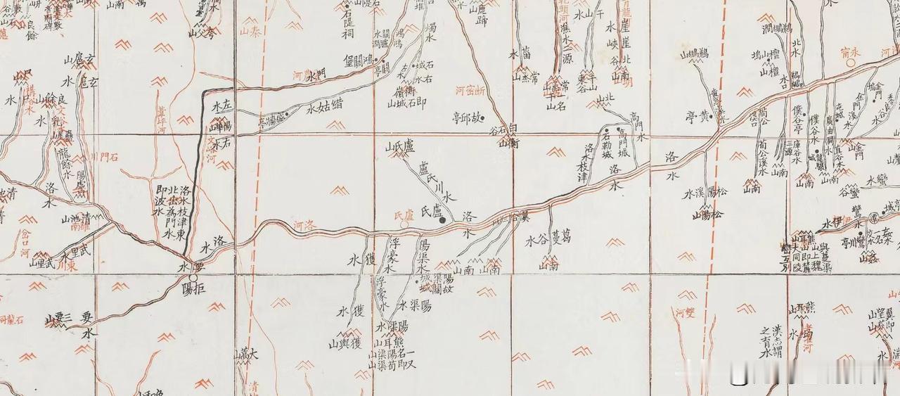 今日生活小确幸水经注标注河南卢氏木桐河口洛河段地图，距今一千五百年。
