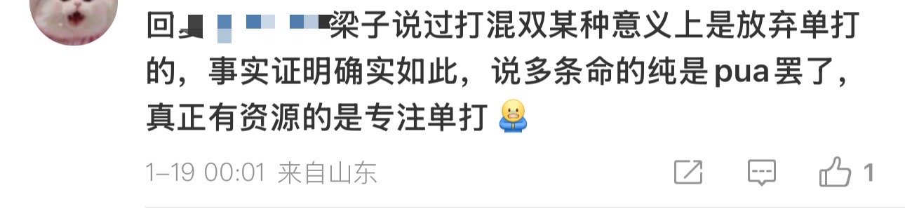 你这话我不知道你到底是在替谁说话打混双 如果只是赘队友当然是多了一条命山②要是没