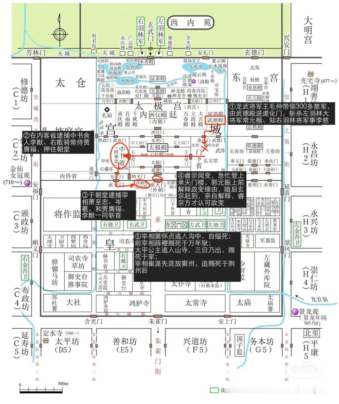 先天政变-李隆基诛太平公主。【背景】①玄宗登基：712年睿宗禅让皇位于李隆基，李