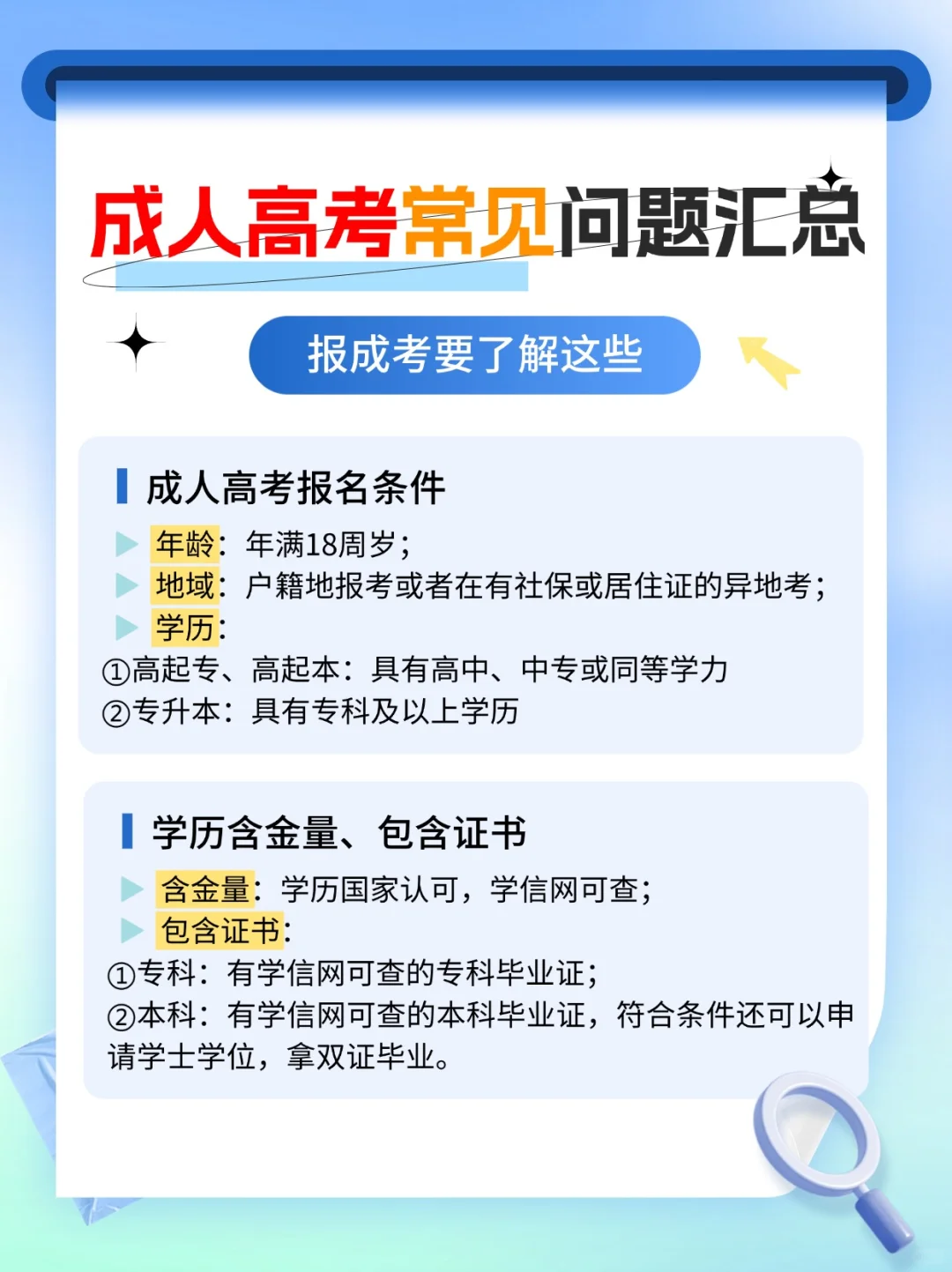 小白必看❗成考常见问题汇总！