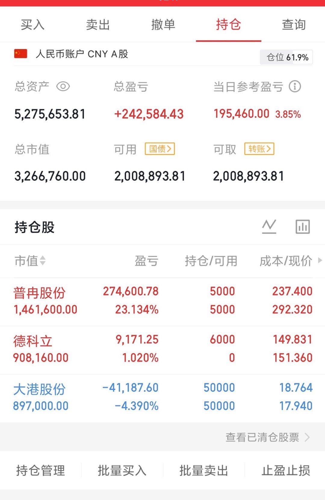 盈盈今天提了一半出来，现在用五百个看能做到多少， 