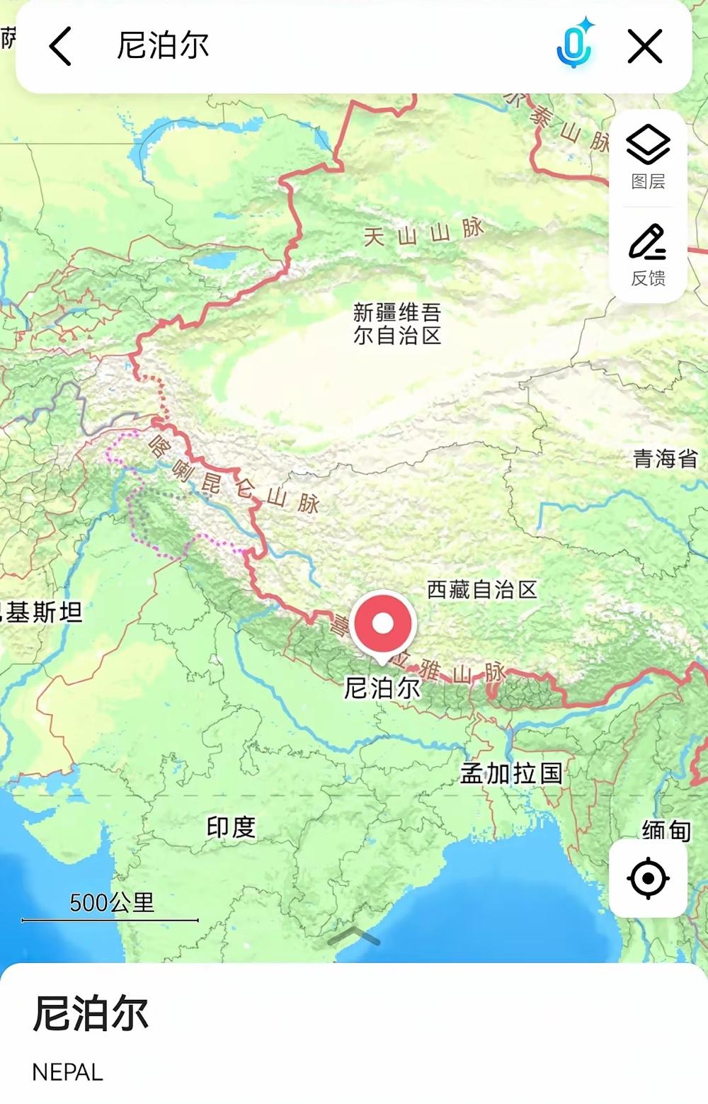 很多人觉得尼泊尔是个夹在中国和印度间的“边陲小国”，可实际上它并不小。其面积约1