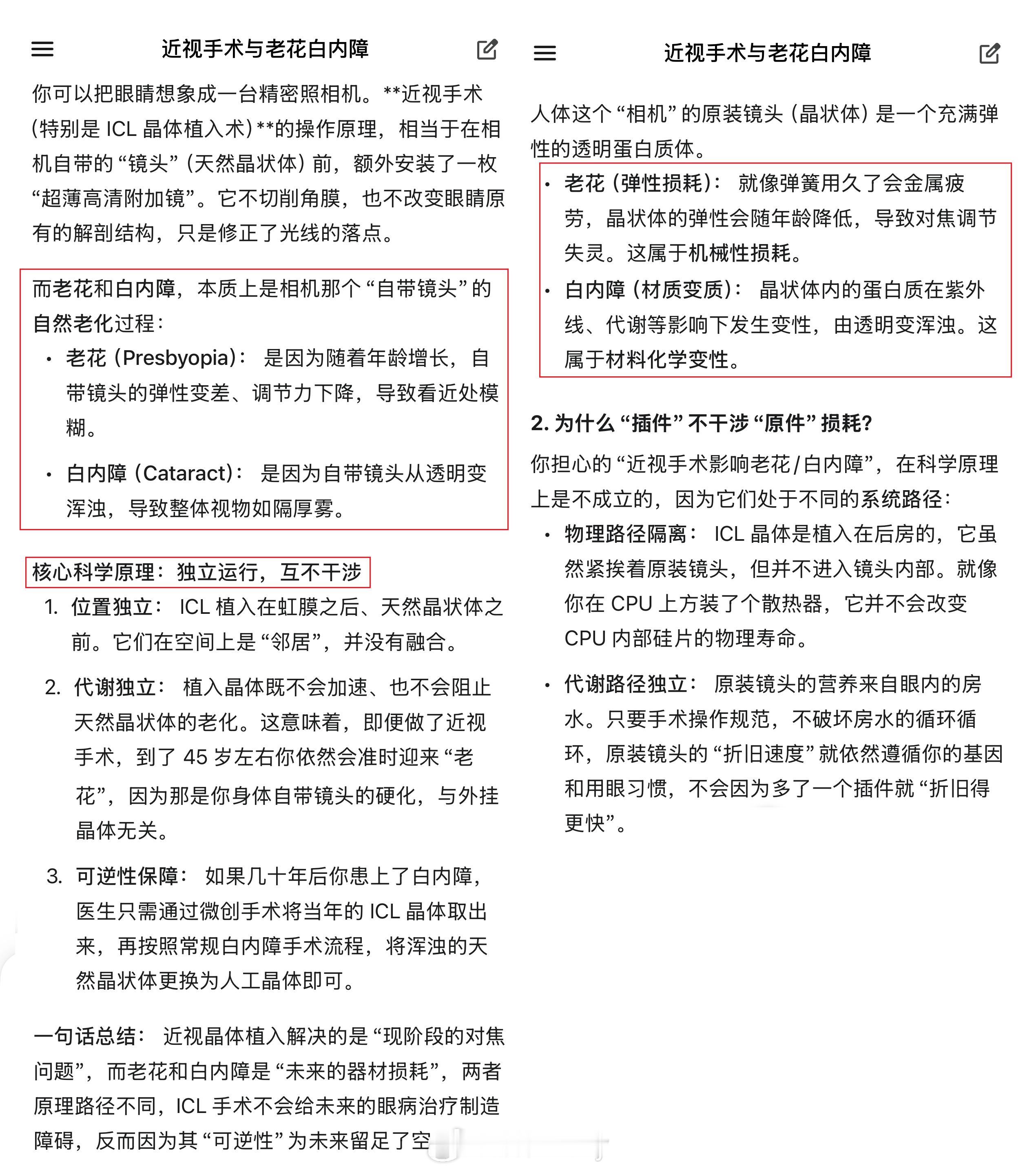 【猫的摘镜之旅 第5篇  关于近视眼手术】   关于近视手术，这两张图是猫觉得写