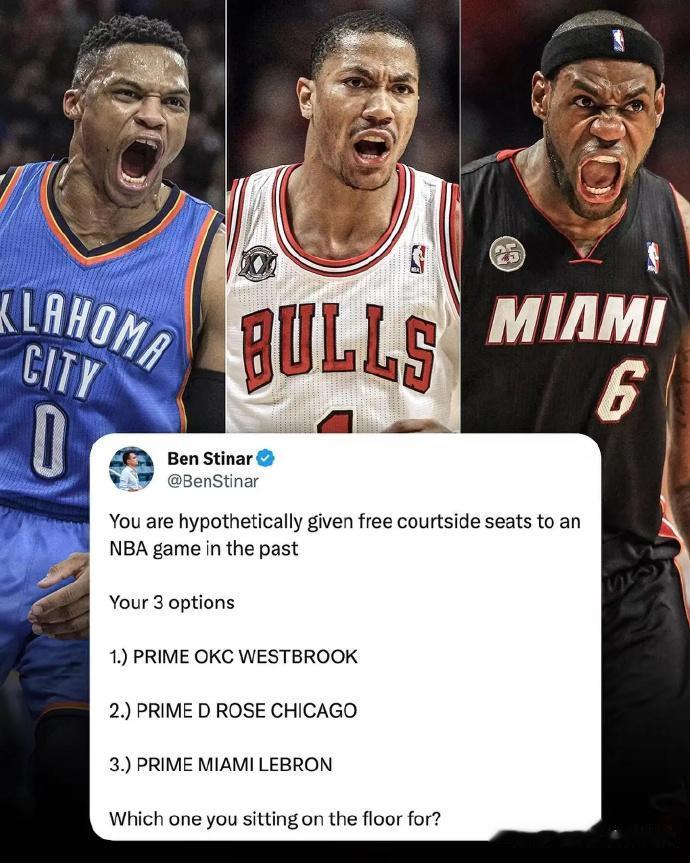 美媒：你被免费赠予了一张NBA比赛的场边座位门票，你有三个选择：
1. 巅峰雷霆
