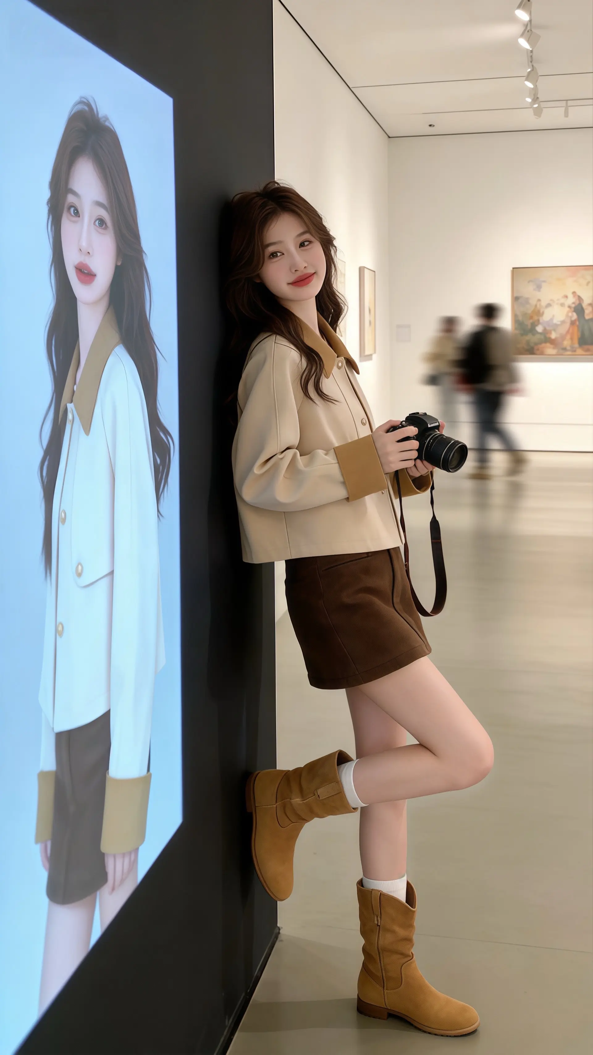 被易梦玲的中式美征服了法式鱼骨裙自带白月光滤镜姚安娜淡蓝色流光长裙造型...