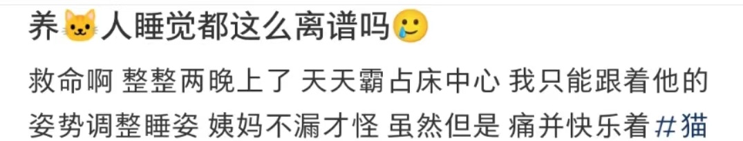 养猫人难道晚上睡觉都这么离谱吗？ ​​​