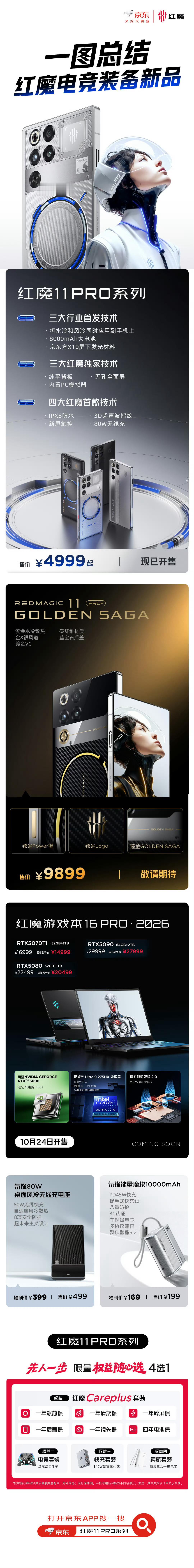 数码闲聊站[超话] 一图看懂红魔电竞装备新品!红魔11 Pro   4999元起