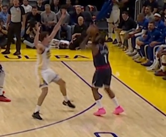 科尔挑战了 登哥起跳位子与落地位子 有龙虾嫌疑快船vs勇士 ​​​