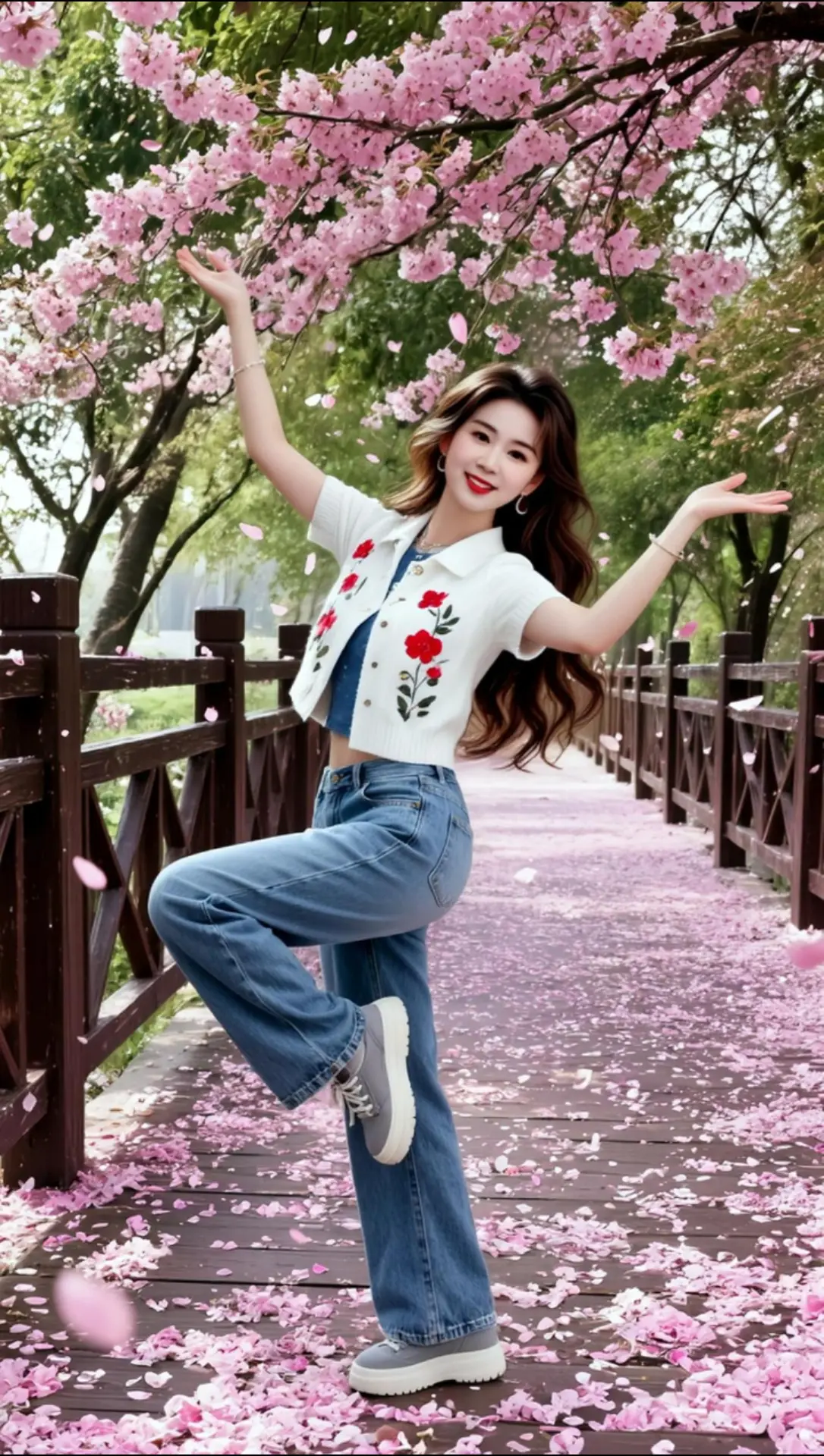 AI樱花漫步写真 ai创作