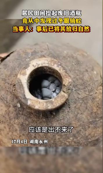 胆子真大！湖南一男子捡到个酒瓶，以为是古董，就踢了一脚！结果，发现瓶子里竟然有动