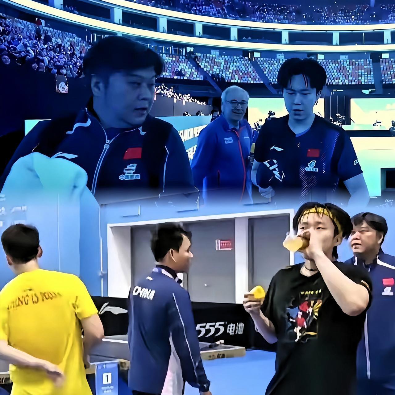 昨晚大头的比赛一完，
观众席基本空了，
椅子的颜色看得清清楚楚。

说真的，
莎