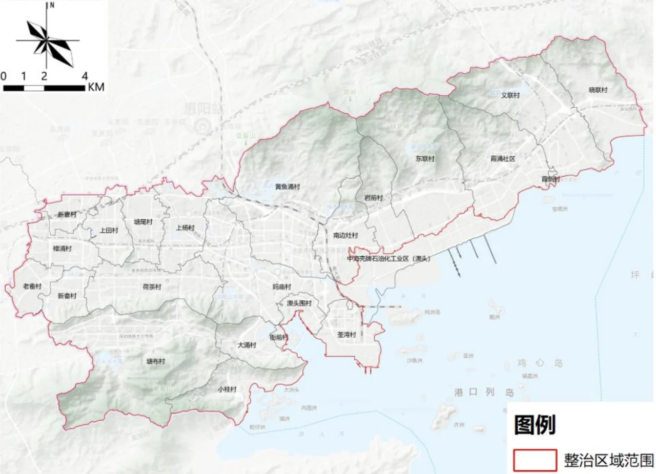 惠州大亚湾区村庄区划图