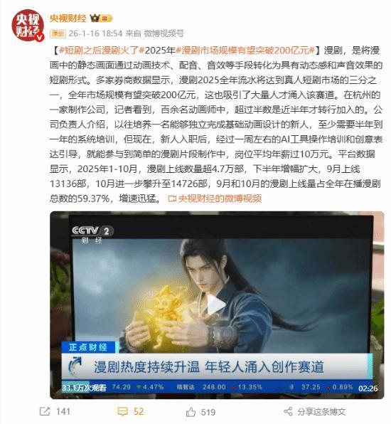 短剧还没凉，漫剧又炸了！券商说2025年漫剧市场能冲200亿，好多人都来抢这波红