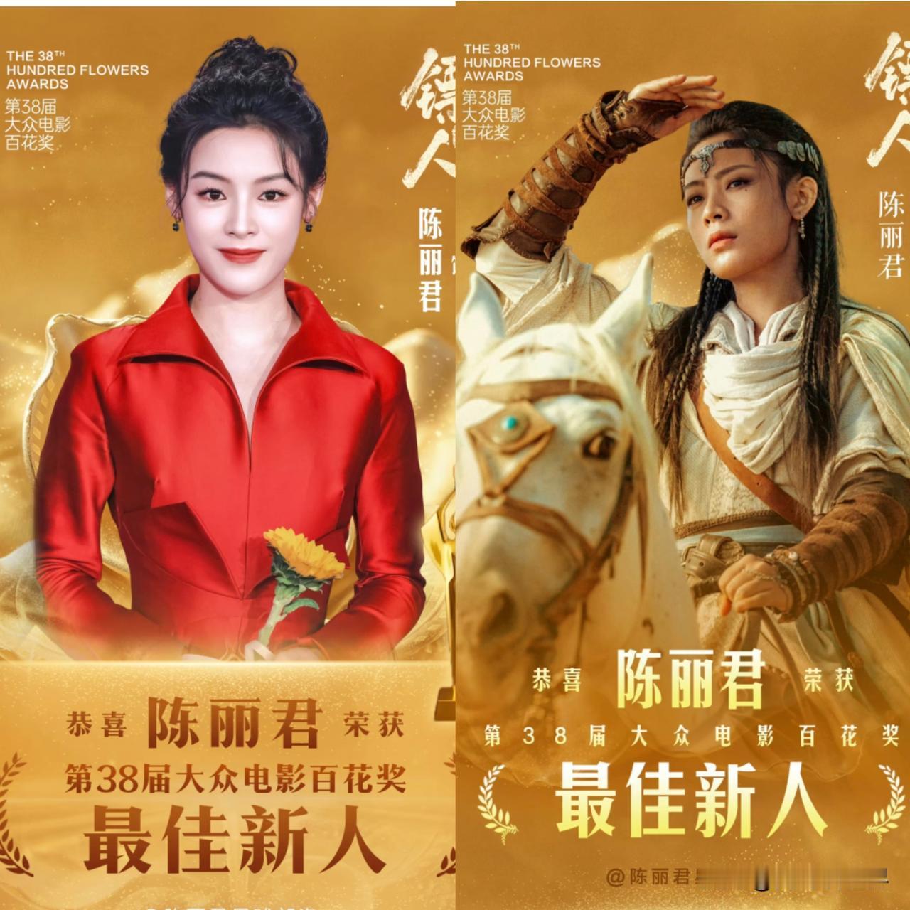 昨晚，陈丽君凭借《镖人：风起大漠》拿下百花奖最佳新人奖
一骑绝尘，以绝对多数票断