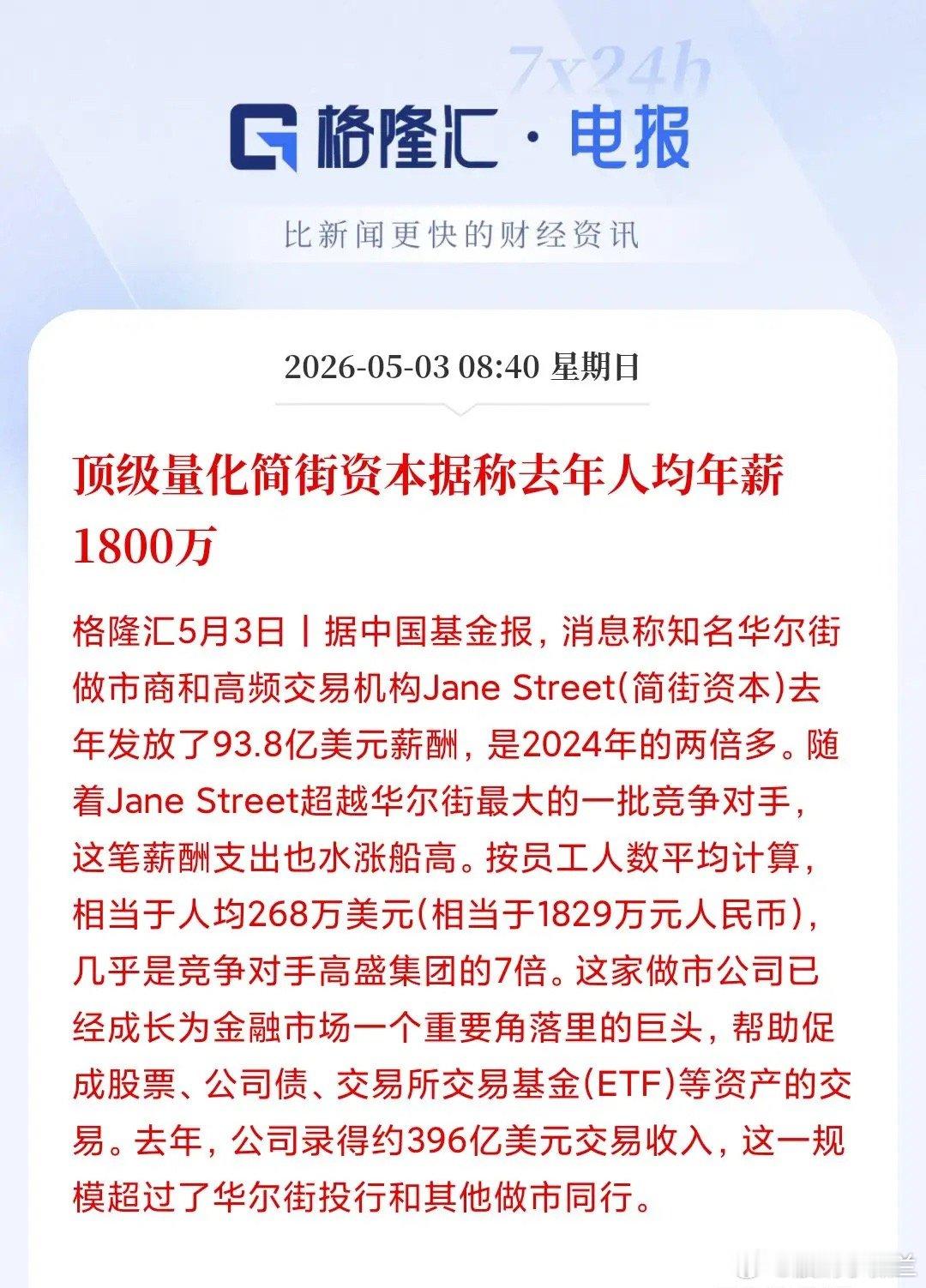 简街资本吊打高盛：不靠关系不靠酒桌，靠代码征服华尔街简街资本去年交易收入396亿