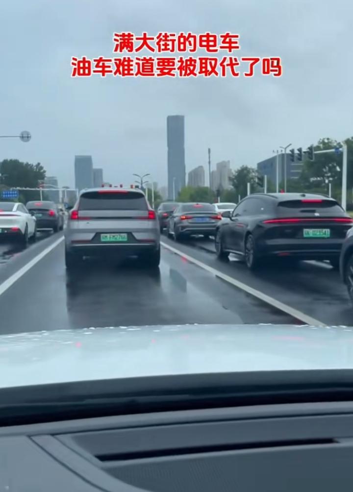 现在满大街大部分都是新能源汽车。说实话，我喜欢电车数量超过油车，越多越好。因为这