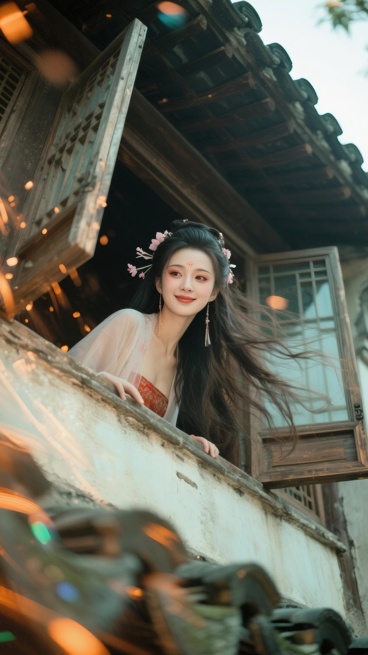 风起时，佳人倚栏笑。古风美人，诚不欺我国风美人壁纸 古韵壁纸 古风壁纸图 古风女