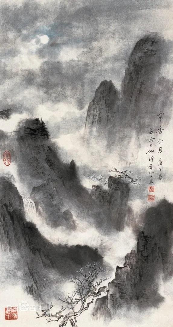 申石伽，浙江杭州人，擅长山水画、梅花和墨竹，受“吴门画派”影响，笔法清劲，墨色明