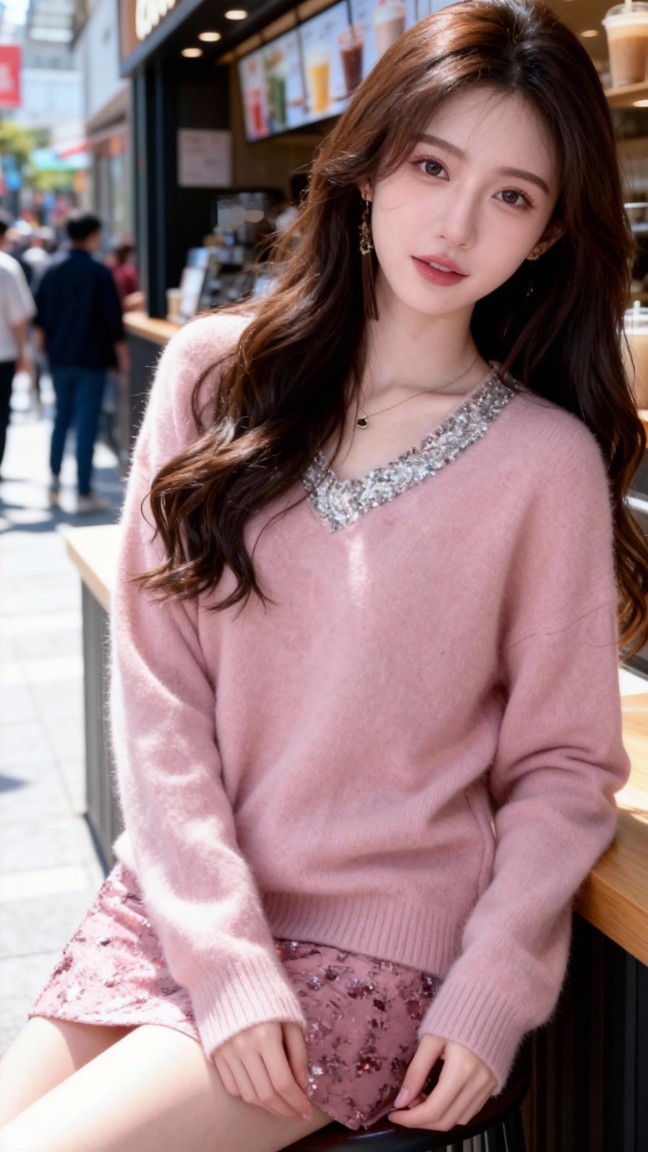 好温柔的毛衣呀街拍穿搭 美女 日常分享 毛衣