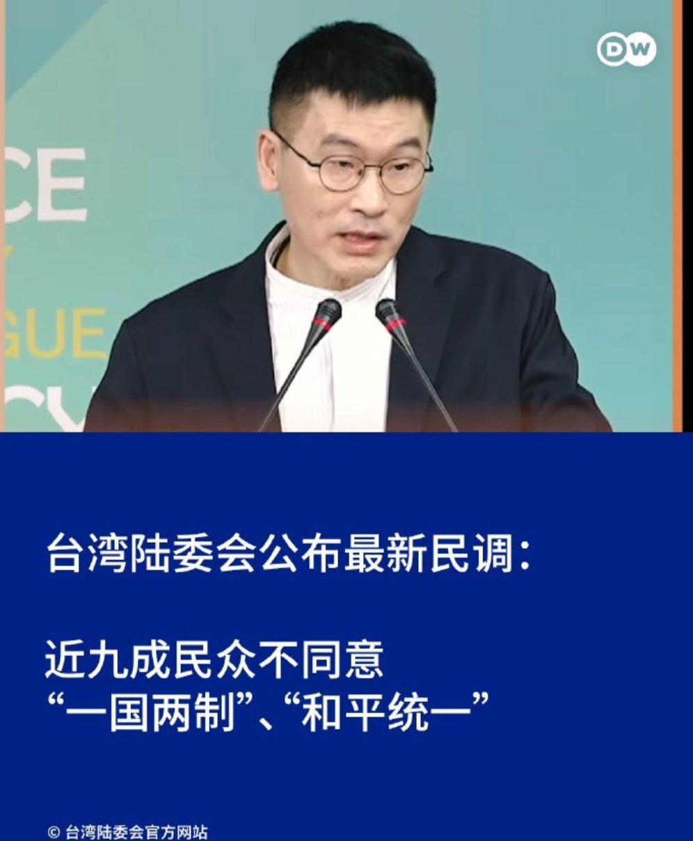 呆湾陆委会公布民调称：近九成民众不同意一国两制，和平统一。嘿~巧了，一拍即合了，