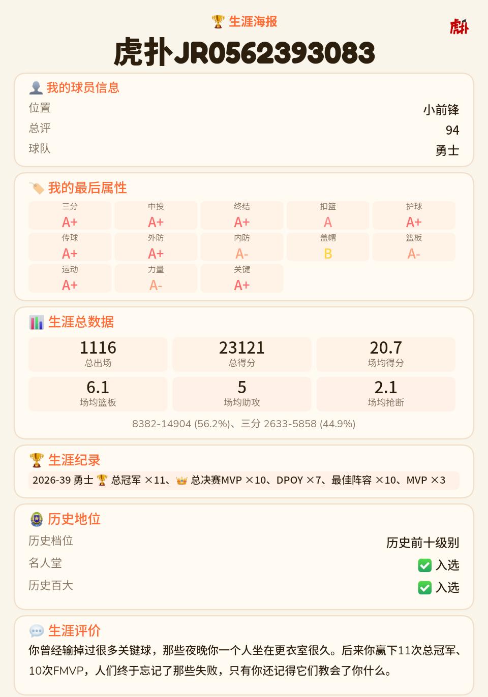 哈哈哈
勇士不知道为什么总能抽到bug新秀😅