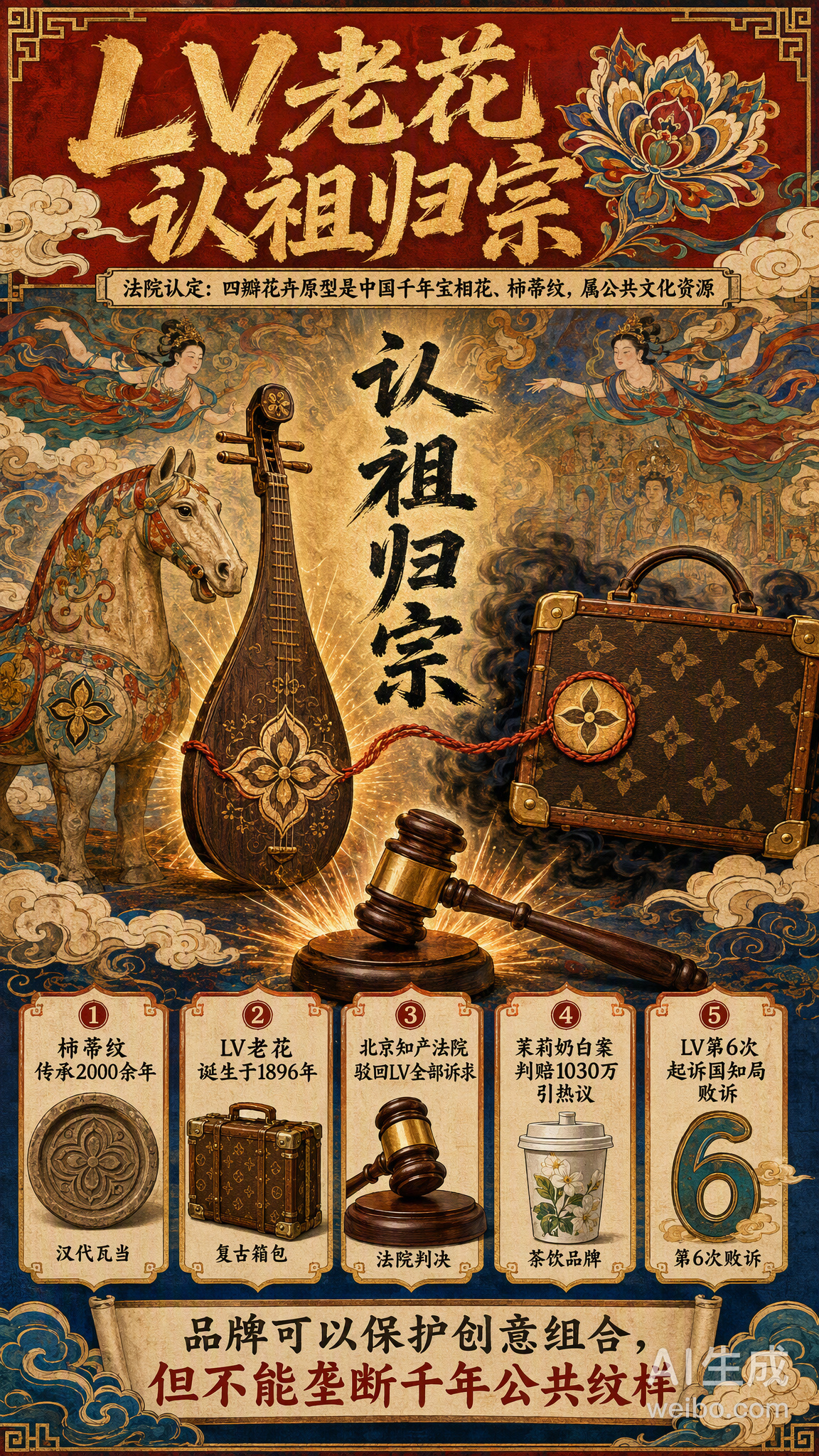 LV 茉莉奶白反转来了花卉图案是属于全民族的文化财富不能被商业品牌垄断占有并没有