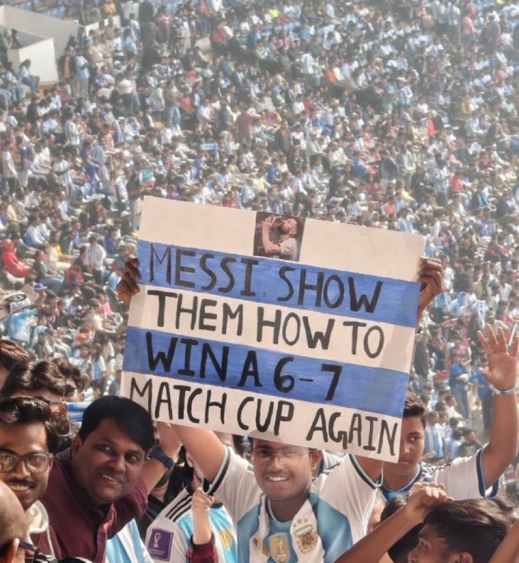 梅西   来自印度球迷的许愿！大家也都是想看球王继续踢球施展魔法啊！🪄👏足坛