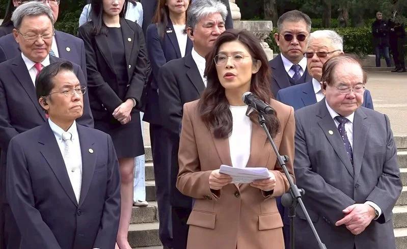 【郑丽文中山陵哽咽谈和平，赖清德：提升自我防卫实力才是“真和平”】中国国民党主席