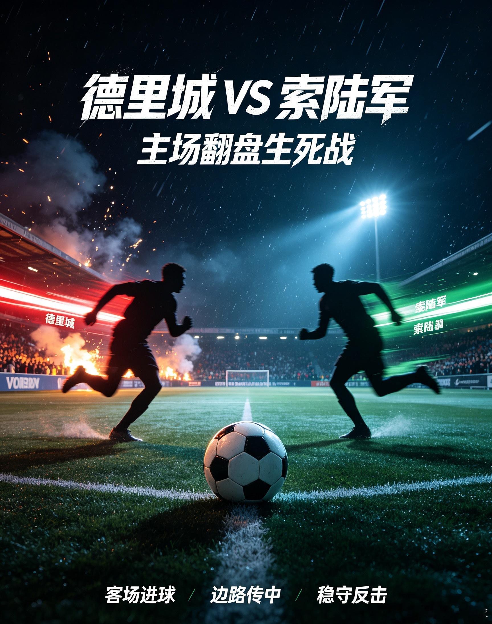 德里城vs索陆军 主队德里城，战术核心依托狭小人工场地拉开边路宽度，边后卫持续前