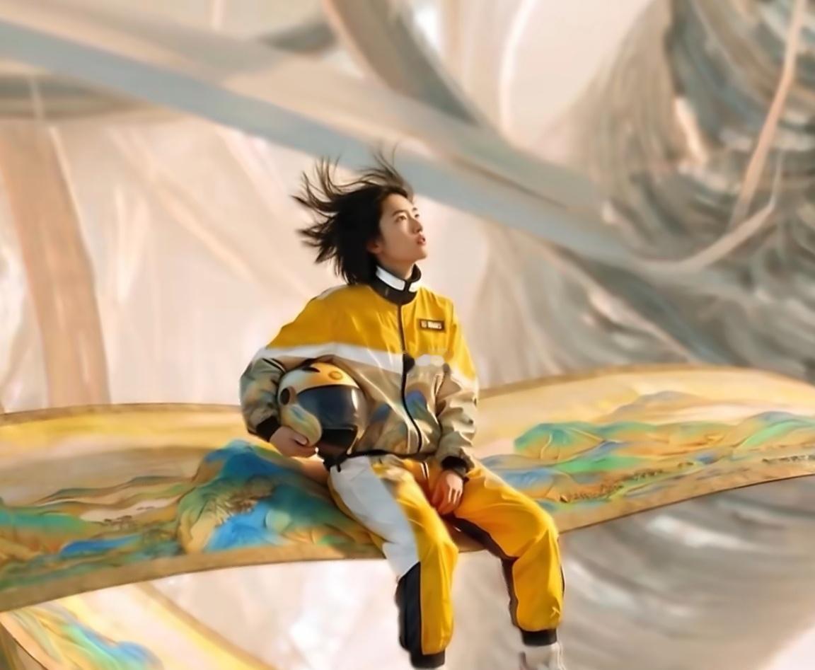 被900岁古画穿搭惊艳到了哇，九百岁的《千里江山图》，青绿山水藏在衣摆，东方美学